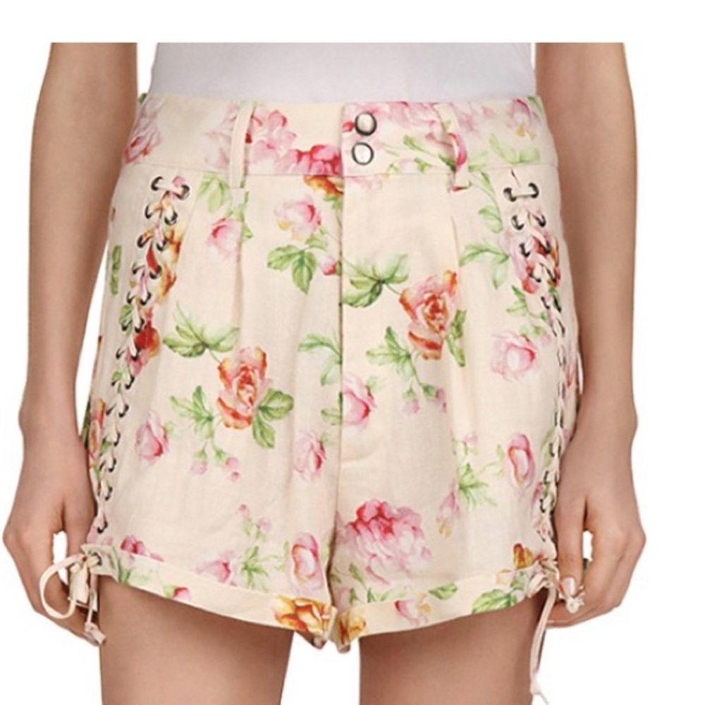 Kooples antique flower lace up short